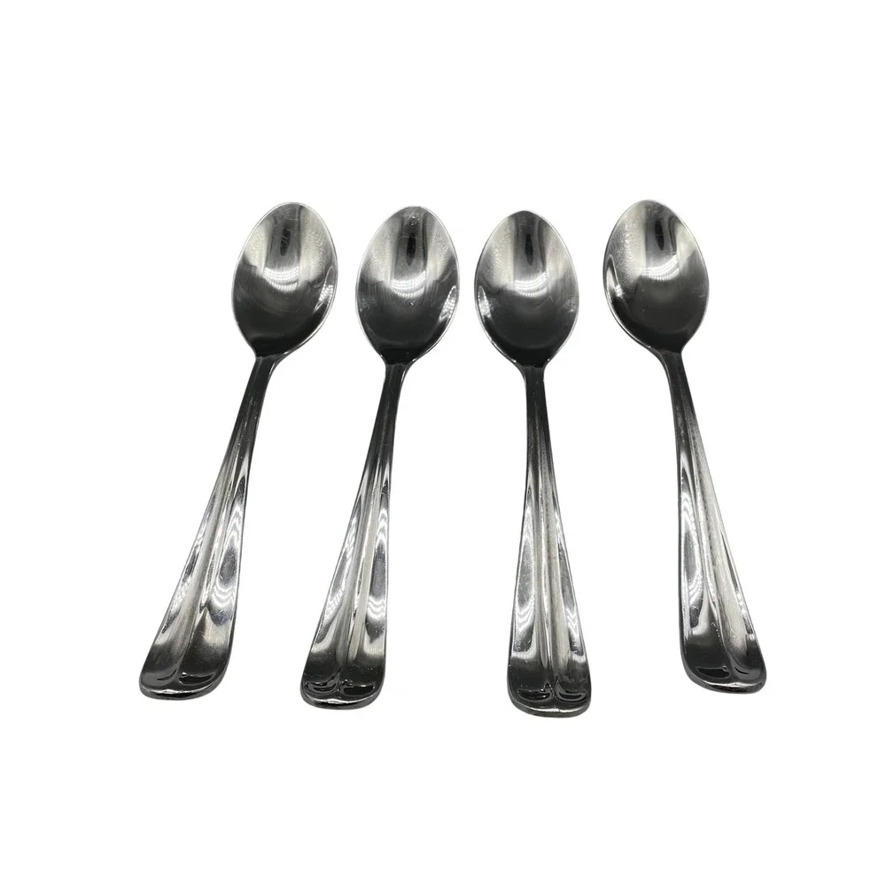 Dansk‎ Prism Stainless Steel Teaspoons Set of 4 Silverware Flatware 7